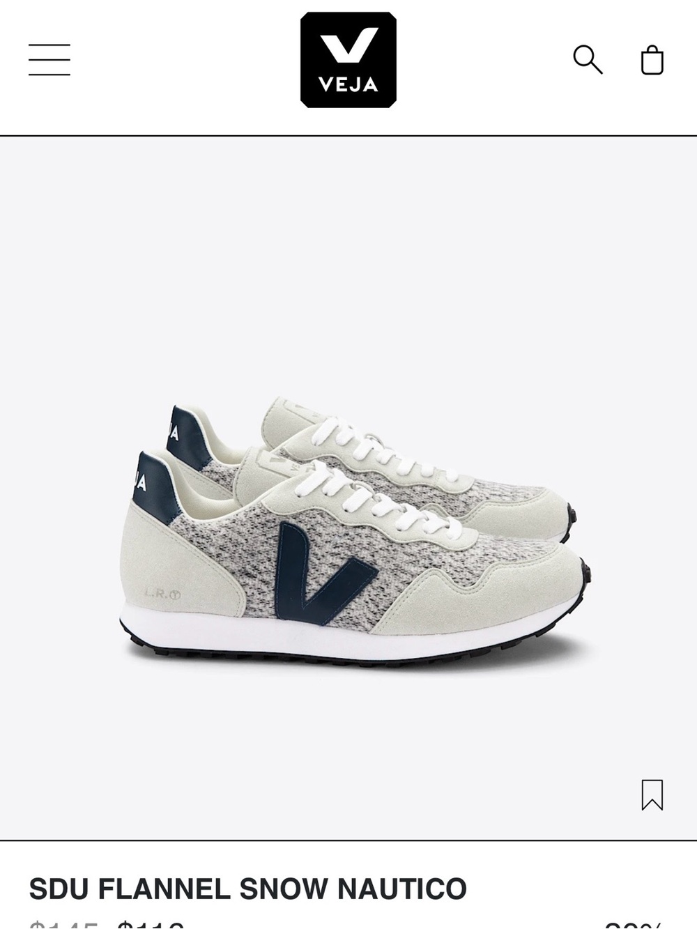 Veja SDU Flannel Snow Nautico Sneakers - White & Navy